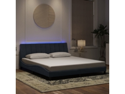 Vidaxl Estrutura De Cama Com Led Sem Colchão Hanko 180x200cm Veludo Cinzento-escuro