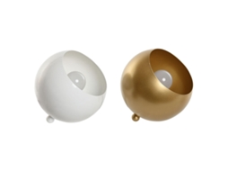 Luminária de Mesa Home Esprit Metal Branco Dourado 50 W 220 V 15 x 15 x 15 cm (2 Unidades)