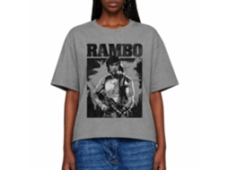 Rockinstone Rambo Movie Black And White Heather Graphite Adult T-shirt Size:s