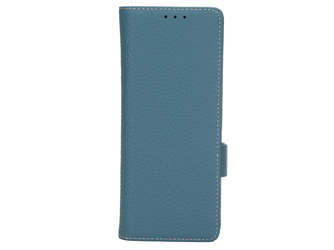 Aetheria capa de Couro Genuíno com Suporte e Porta cartões para Galaxy Z Fold 2 Azul Céu