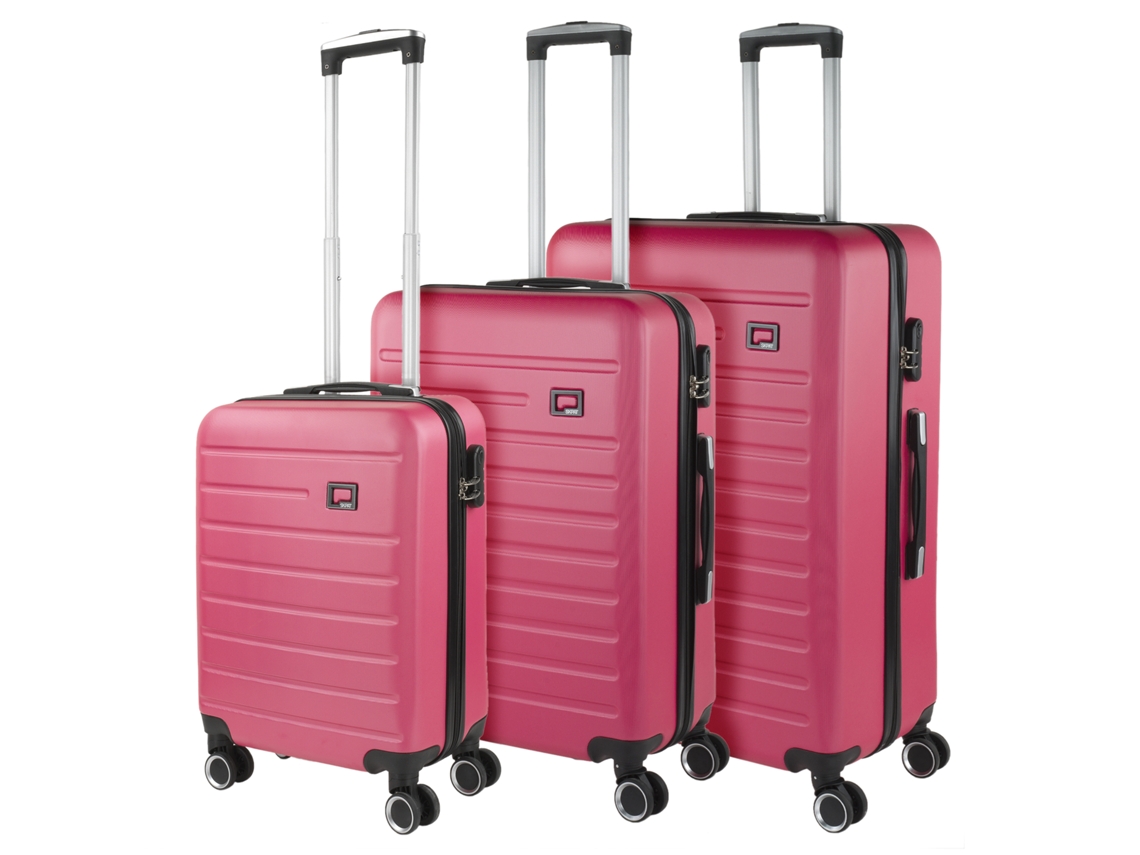Conjunto de Malas Rígidas SKPAT Nantes Fúcsia Abs 50X76X28 Cm 95L