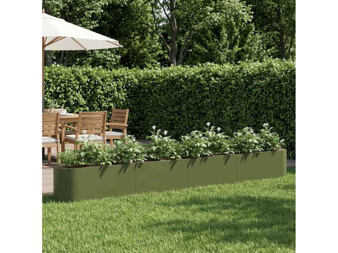 Vidaxl Cama De Jardim Elevada Verde-azeitona 360 X 40 X 40 Cm