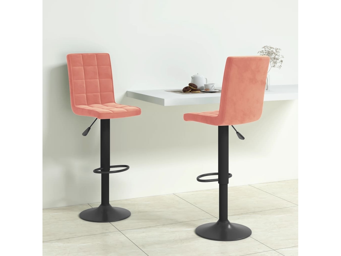 Vidaxl Bancos De Bar 2 Pcs Veludo Rosa