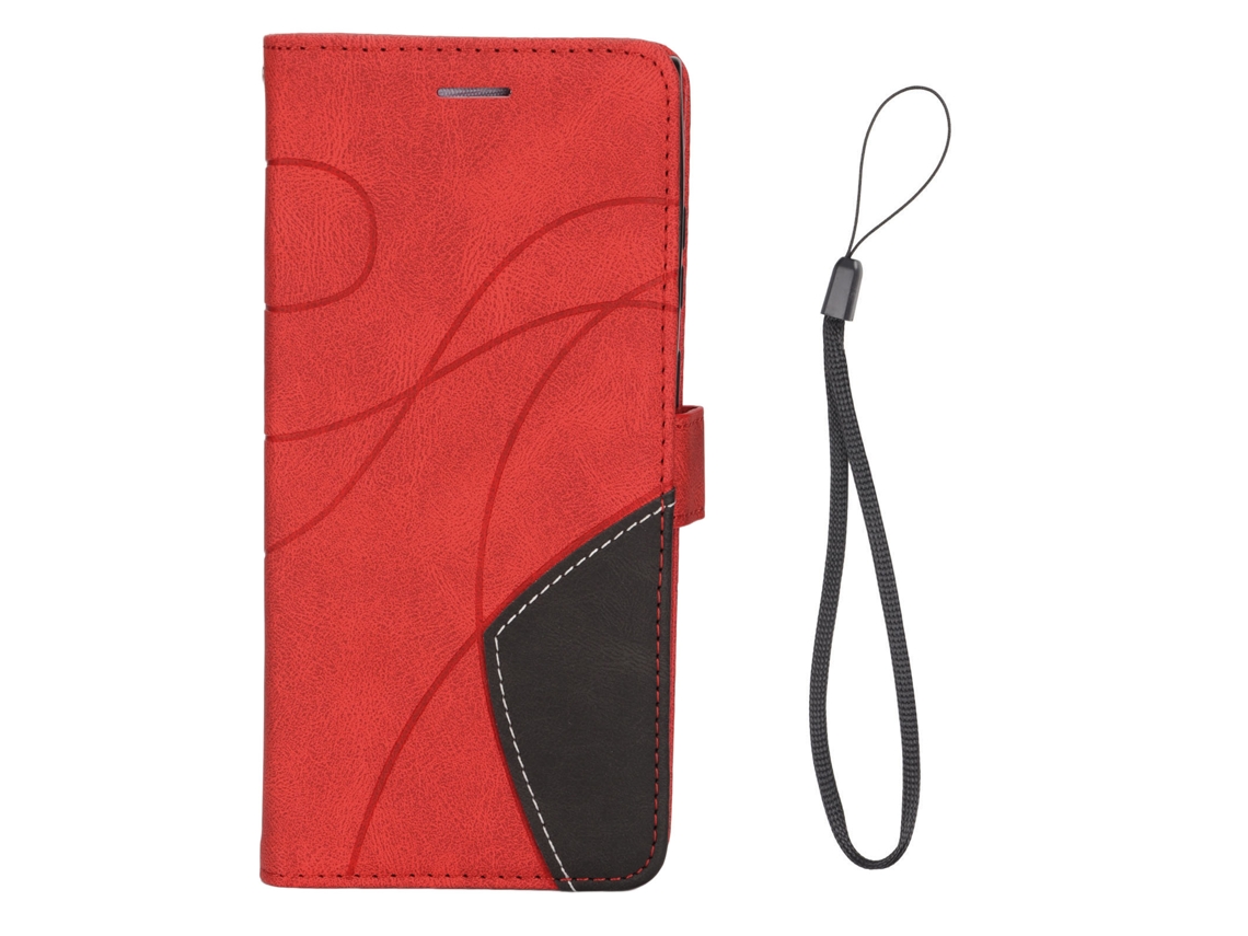 Capa Carteira para Celular EOOCOO (estilo Flip, Costura Bicolor)