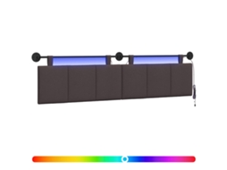 Conjunto 1 Cabeceira Suspensa Vidaxl Castanho Veludo (210 X 55 X 5 Cm)