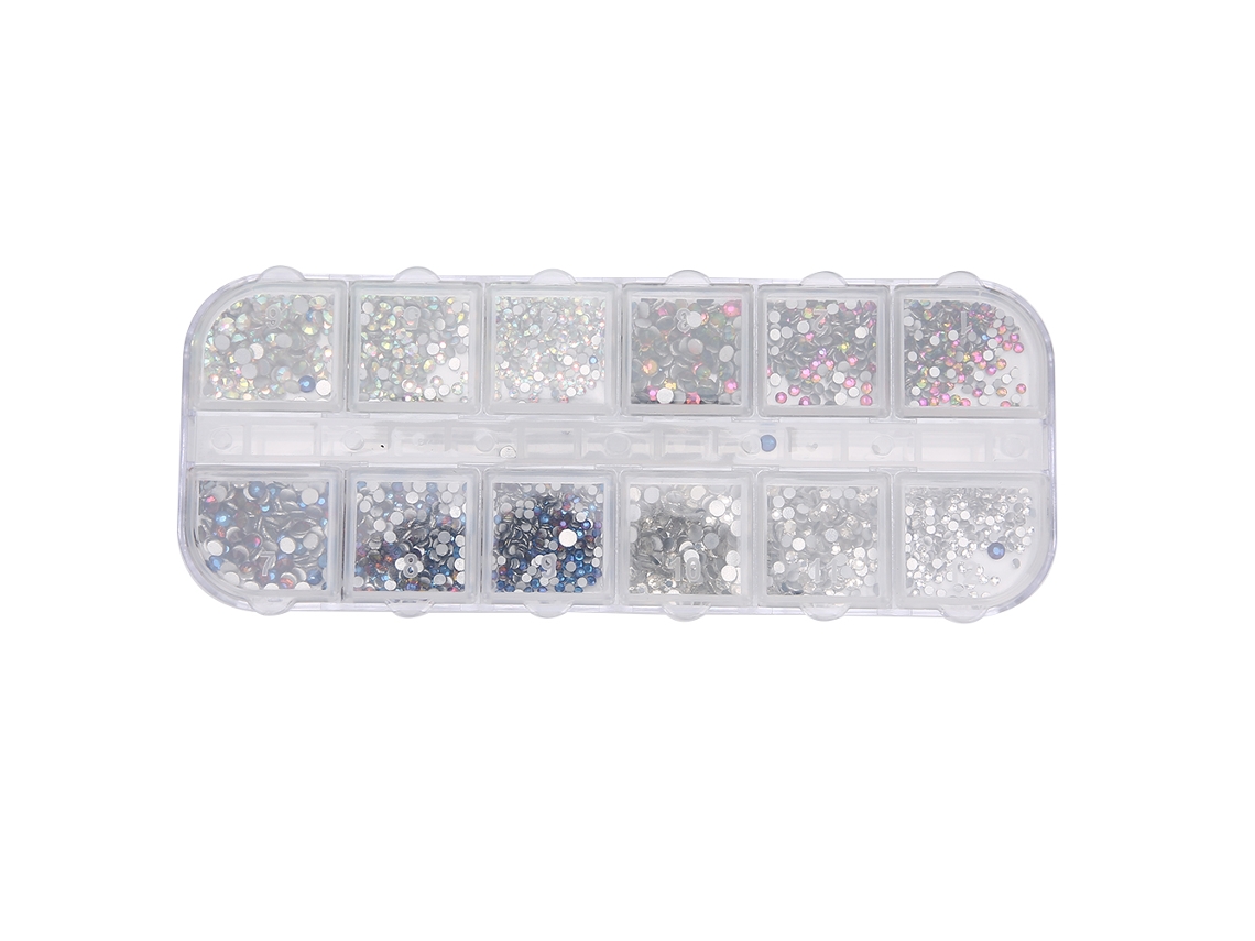 12 Grids Strass Para Unhas Diy Decoração De Unhas Glitter Pérolas Ferramenta De Manicure 4
