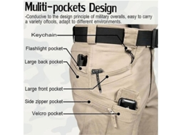 Calças Táticas Cargo Para Homem Swat Esportes Ao Ar Livre Trekking Com Múltiplos Bolsos L Negro