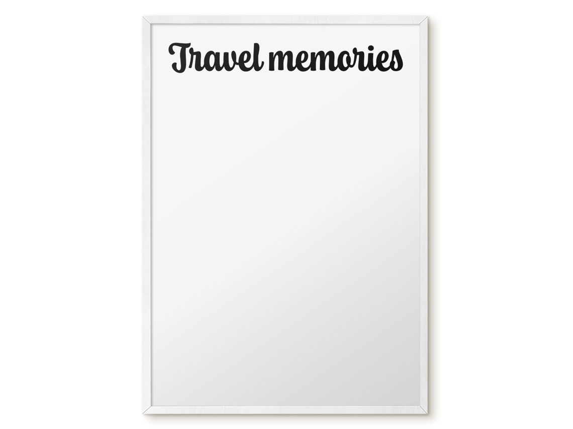 Quadro de parede magnético com memórias de viagem para o escritório Espelharte (50x70 cm)