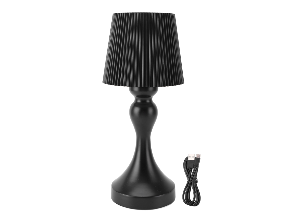 Lâmpada de Mesa sem fio LED com controle por toque dimmer recarregável USB para quarto escritório bar preto com S/MARCA