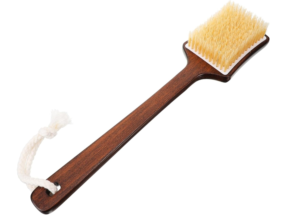 Escova Collbath Para Costas E Corpo Com Cerdas De Porco Cabo Longo Madeira Escovação A Seco Esfregação, Limpeza Suave E