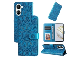 Capa De Couro Com Estampa De Girassol Para Huawei Nova 10 Se