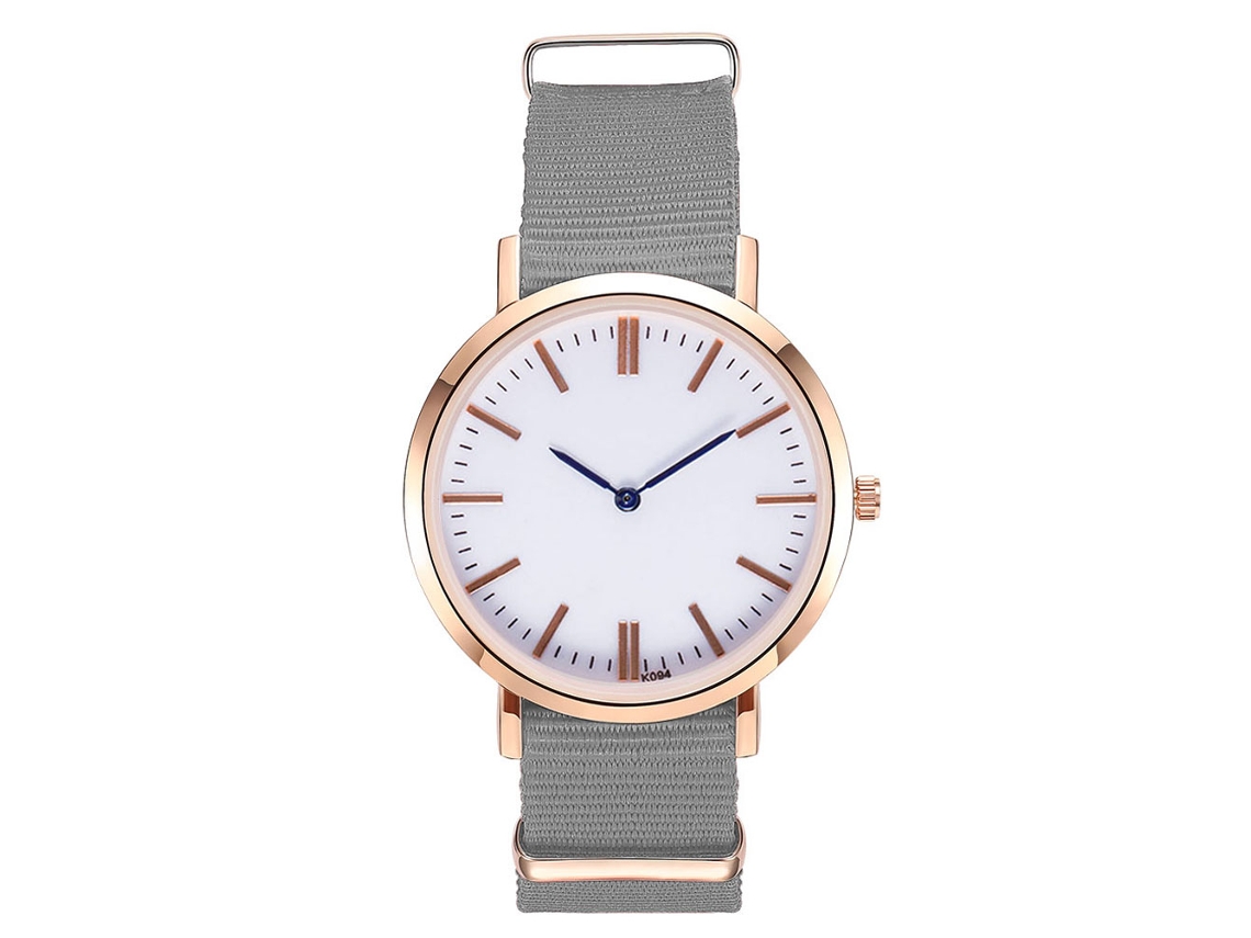 Reloj De Cuarzo Para Hombre Con Correa De Nailon Patrón Dial Azul Gris Zhoulianfa