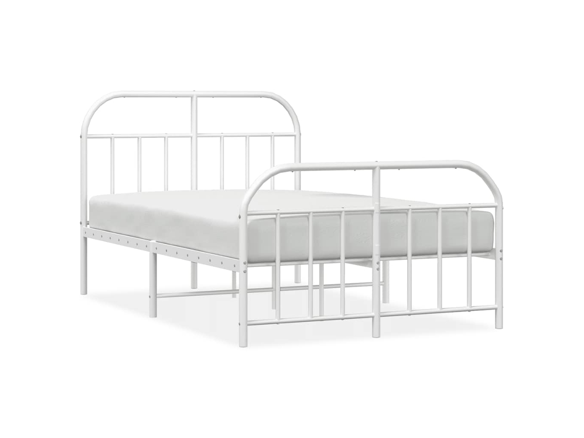 Estrutura de Cama com Cabeceira e Pés Metal Branco MAISON EXCLUSIVE 120x190 cm