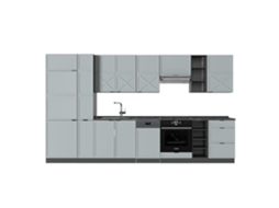 Fama De Cozinha, 355cm, Pt Antracite, Azul Claro Cinza/antracite, Antracite, Vicco