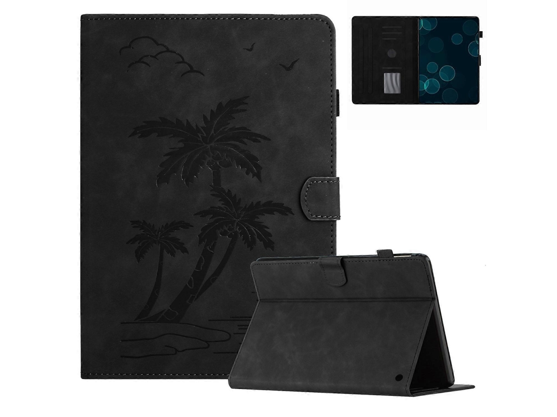 Capa de couro inteligente Webake para tablet com design de coqueiro