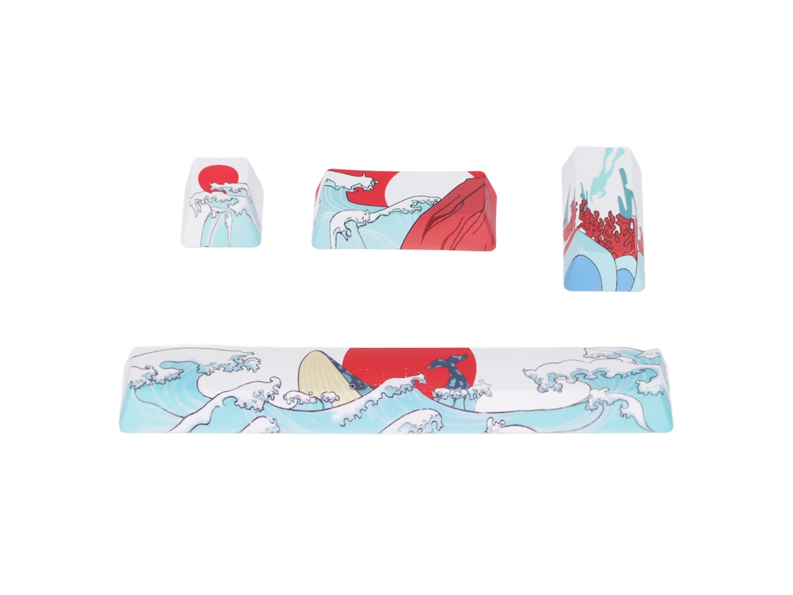 Aetheria 4pcs Teclas Personalizadas Pbt para Teclado Mecânico Diy com Padrões Cartoon Resistentes À Abrasão