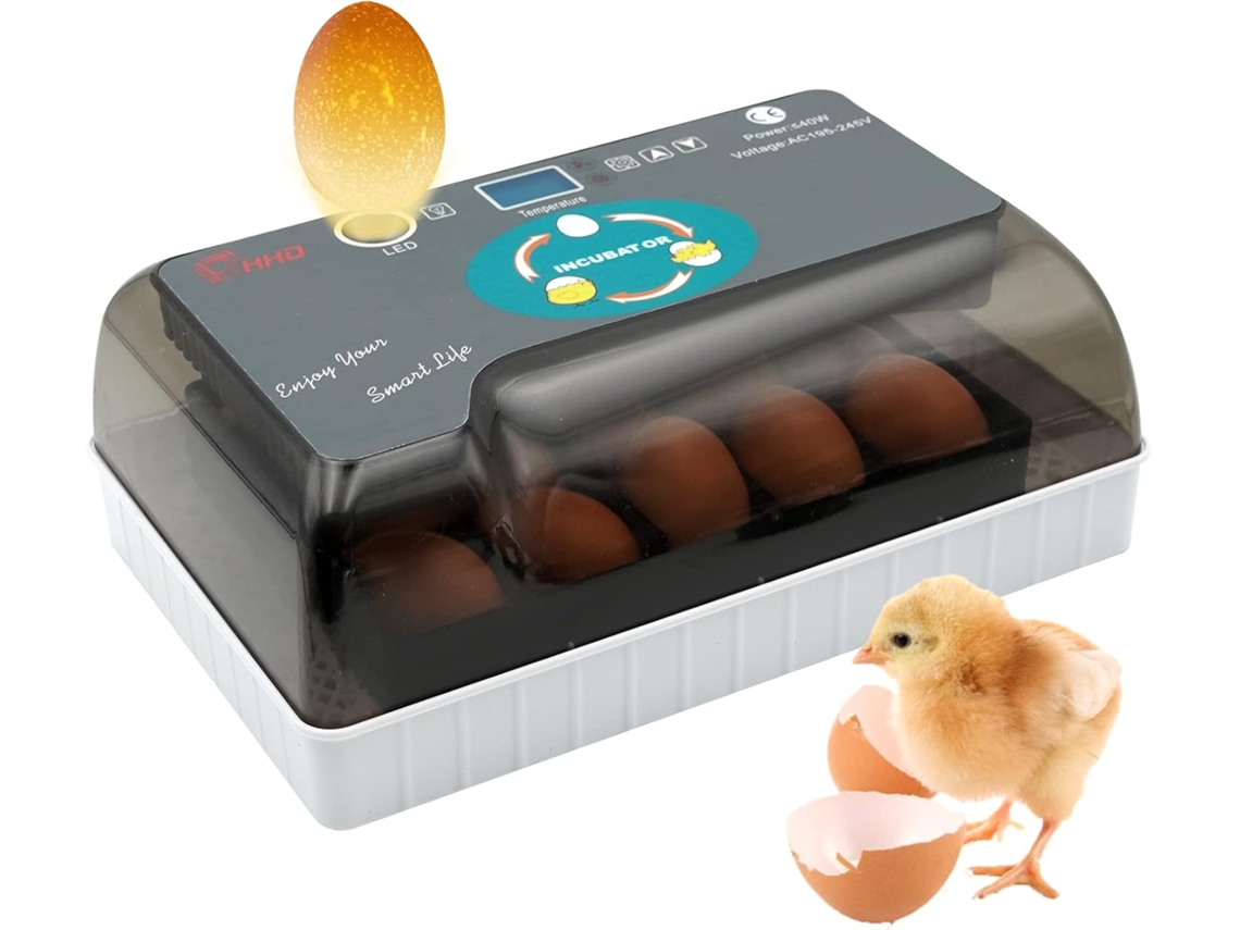 Incubadora Automática, 12 Incubadoras, Controle Inteligente E Preciso De Temperatura E Umidade, Iluminação Led Eficiente Zeuxo