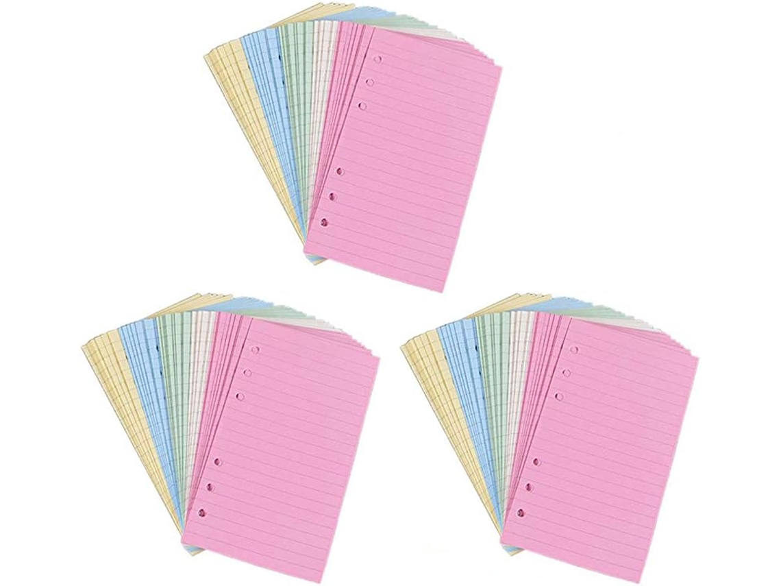 de 3 Papel para com Estampa Doméstico e no Conjunto Folhas Colorido Cadernos A6, Horizontal, Ideal Uso CHABERLU