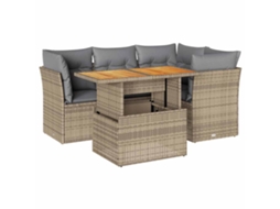 Garden Sofa Set, Garden Sofa Sets Vidaxl Bege Rattan / Vime (n/a)