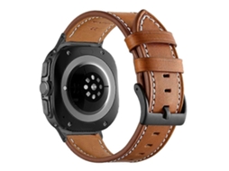 Pulseira De Couro Preta Com Fivela Para Samsung Galaxy Watch Ultra 47mm