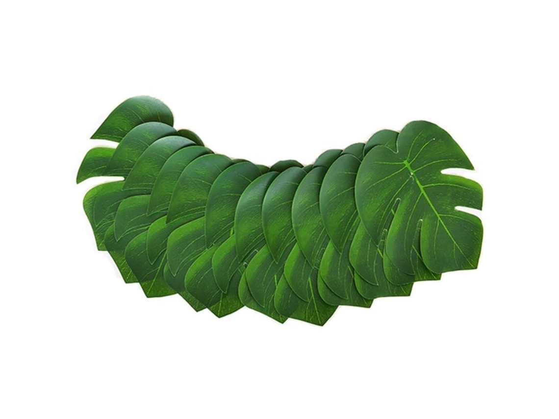 Jogo Americano com 10 Folhas de Palmeira Artificiais, Decoração com Folhas Verdes Artificiais BRILVIBERA