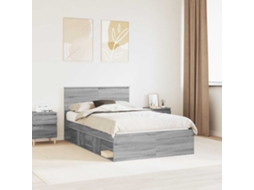 Vidaxl Estrutura Da Cama Com Cabeceira Cinza Sonoma 120 X 190 Cm