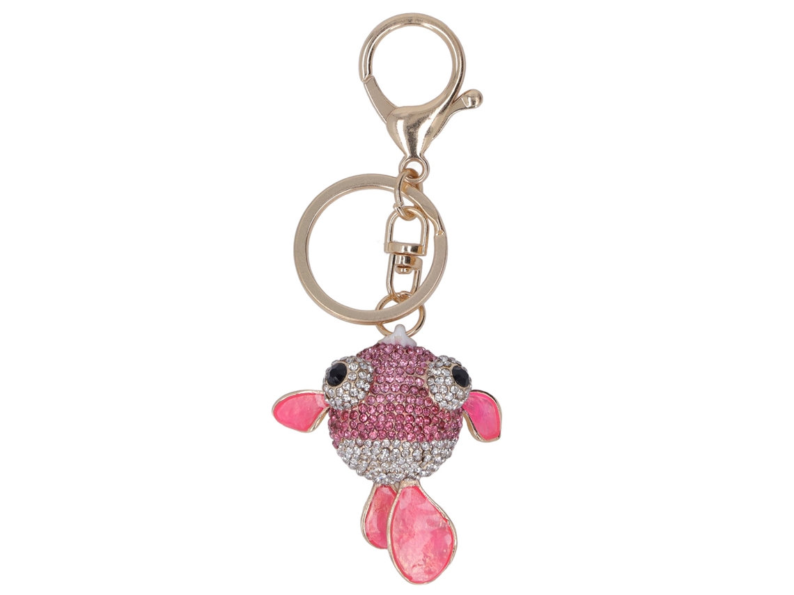 Llavero De Pez Dorado Para Mulher Bonito Llavero De Pez Com Pedras Strass Artesanal Brilho Metálico Llavero Glitter Para Carteira