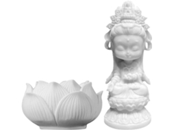Estátua De Buda Branca Em Resina Para Decoração, Estatueta Decorativa Feita À Mão, Tamanho Compacto E