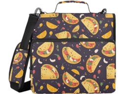 Pasta organizadora com alças para ombro e corpo, diversas bolsas de 3,8 cm, 3 compartimentos fechados, pasta de tecido.
