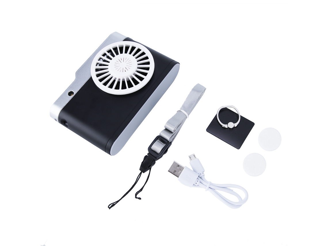 Ventilador Usb Portátil com Iluminação Ajustável Preto