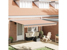 Vidaxl Toldo Retrátil Laranja E Cinza 400 × 300 Cm Lona E Alumínio