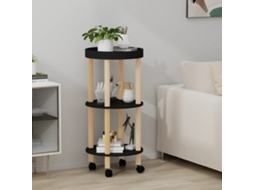 Vidaxl Carrinho 3 Prateleiras 38x38x82 Cm Deriv. Madeira/pinho Preto