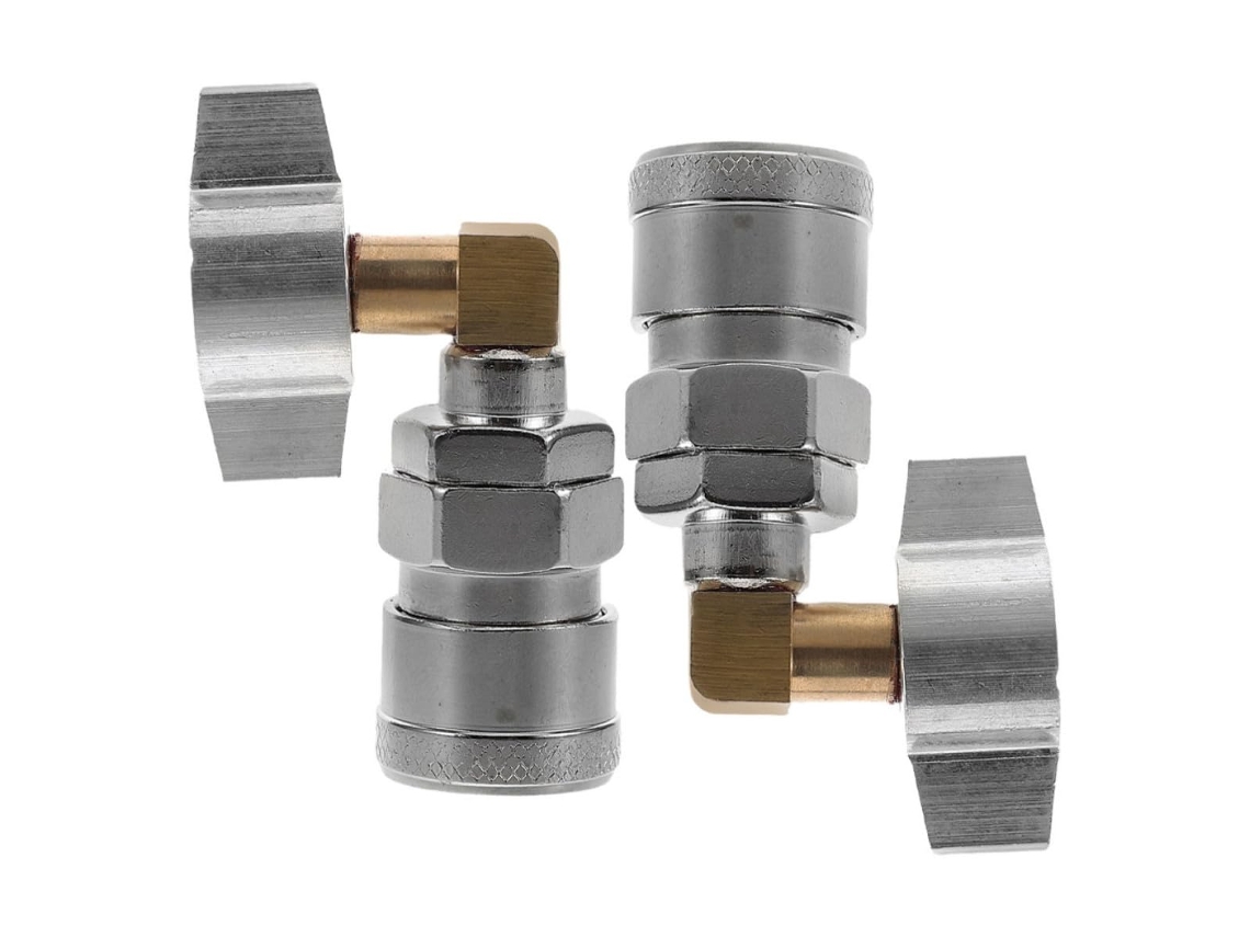 Conjunto De 2 Conexões Pneumáticas Em Liga De Prata Com Engate Rápido.