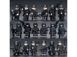 2026 figuras Militares Polícia Especial Blocos de Construção 18 Peças Brinquedo Compatível Abs Crianças Presente Tipo B
