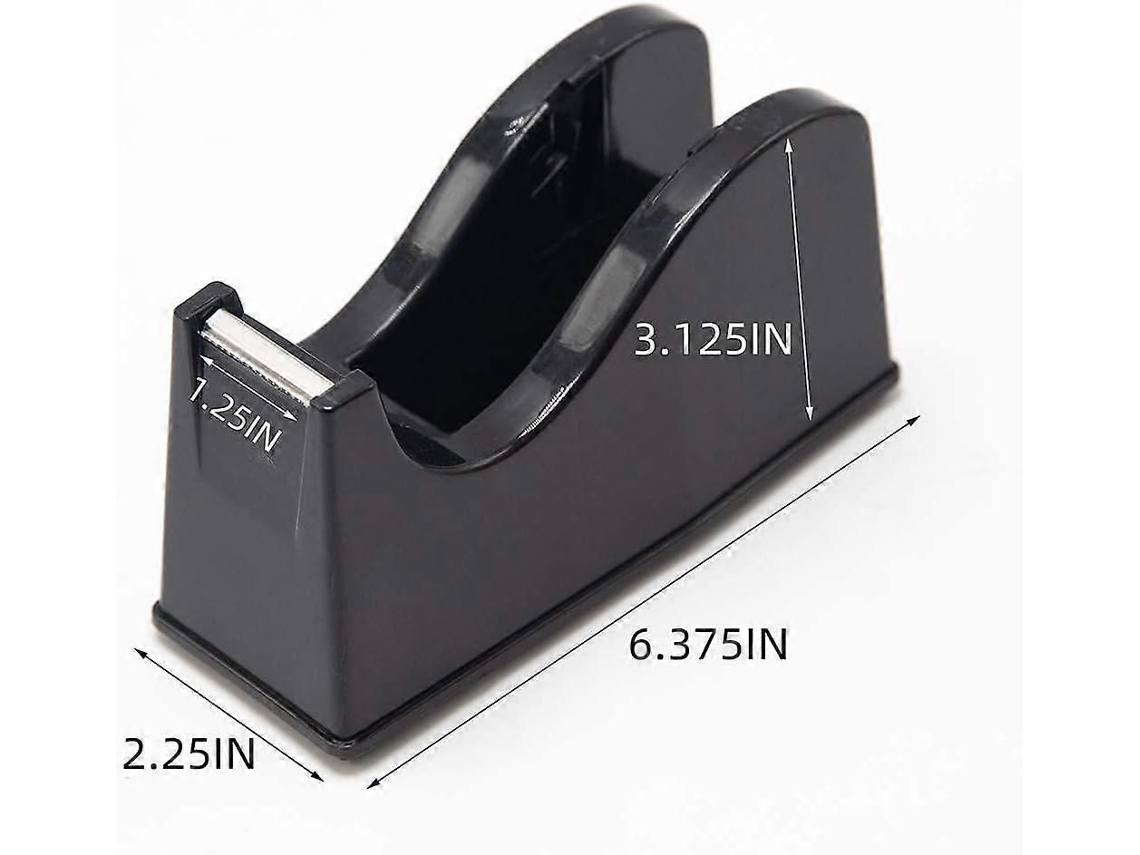 Dispensador De Fita Adesiva Mesa Com Suporte Para Rolos (compatível Núcleos 1" E 3"), Base Antiderrapant Peso, Preto.