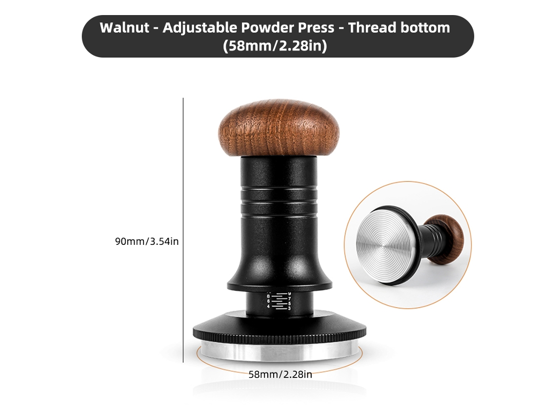 Laxiscreed Compactador De Café De Nogueira Com Força De 30 Libras Para Um Espresso Ideal