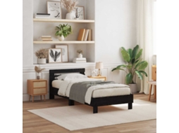 Vidaxl Estrutura Da Cama Com Fitas Led Carvalho Preto 75 X 190 Cm
