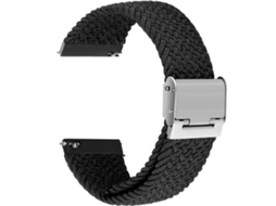 Bracelete Entrançada Ajustável para TicWatch S2 Preto