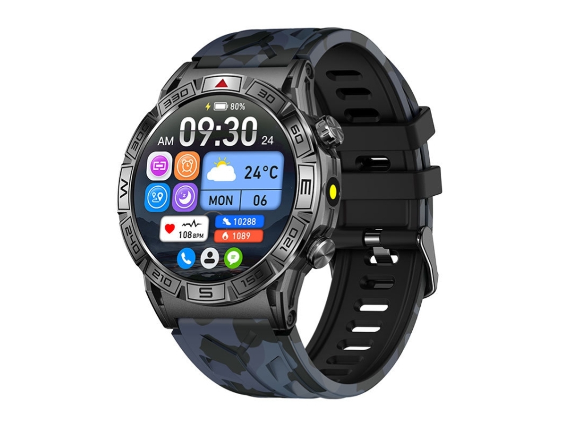 (preto Camuflado) Smartwatch Com Tela Em Cores De 1,43 Polegadas, Compatível Com Assistente De Voz Com Ia E Chamadas Bluetooth.