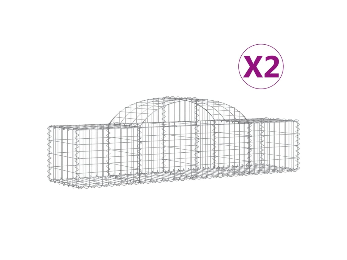 Gabion Basket, Gabion Baskets Vidaxl Prateado Ferro (200 X 50 X 40/60 Cm)