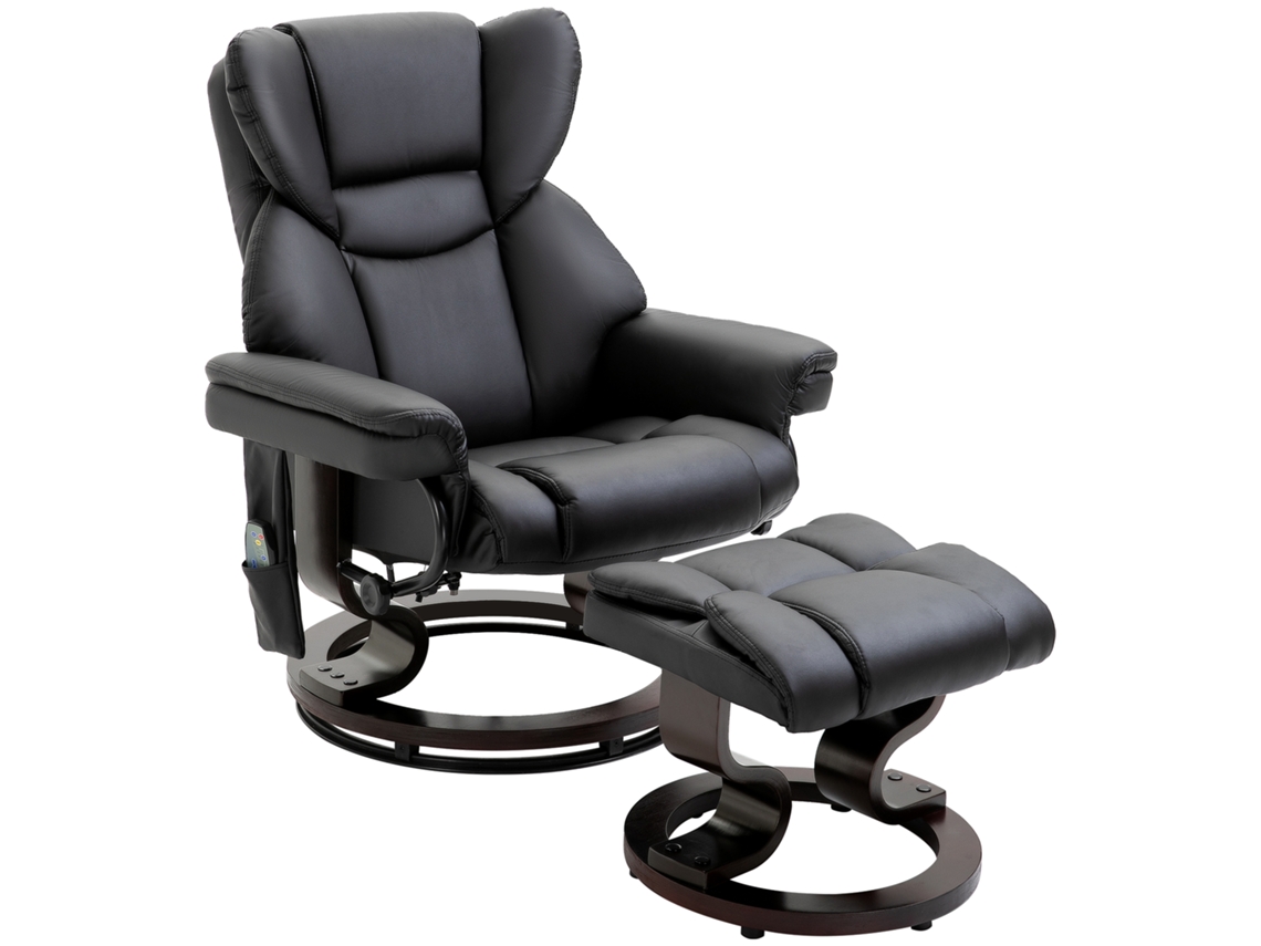 Poltrona Reclinável Com Função Massagem, Apoio Para Os Pés, Função Reclinável, Imitação De Couro 79 X 82 X 101 Cm