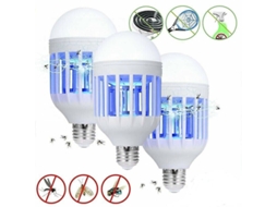 Lâmpada Led E27 Matamoscas 15w 220v 3 Modos Luz E Eliminação De Mosquitos 6500k 3 Peças
