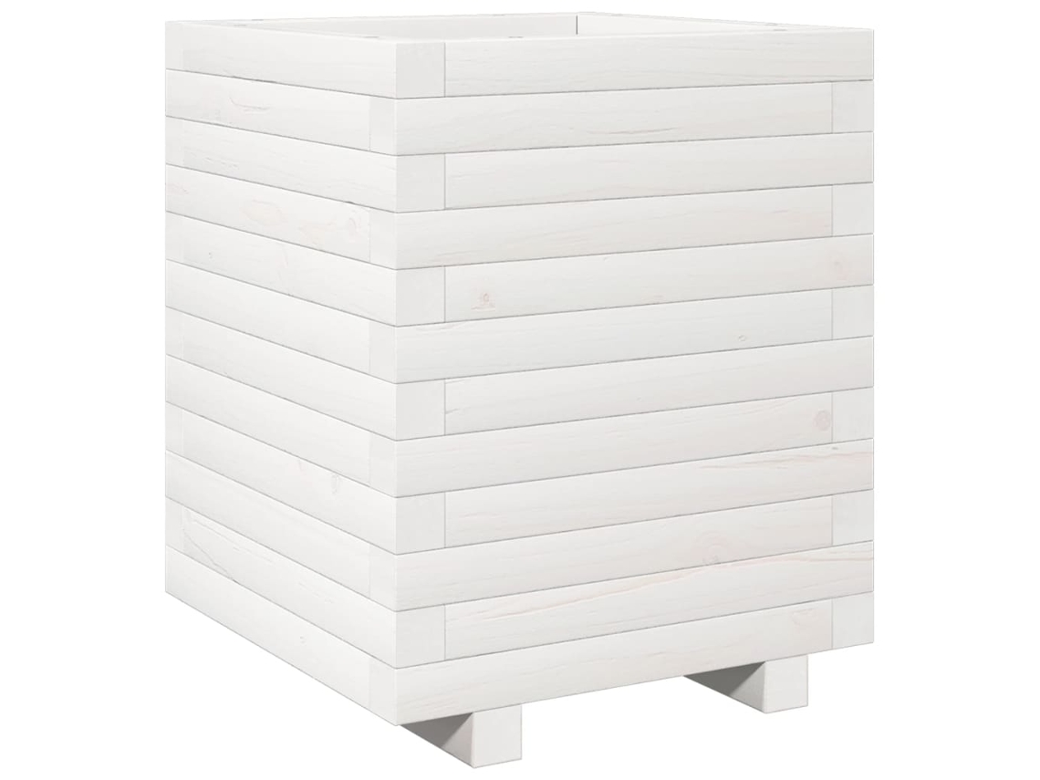 Garden Planter, Garden Planters Vidaxl Branco Madeira De Pinho (40 X 40 X 49.5 Cm)
