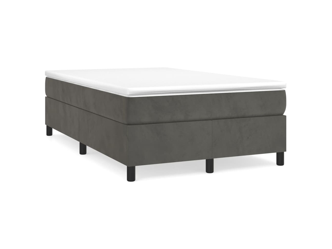 Vidaxl Cama Boxspring Com Colchão 120x190 Cm Veludo Cinzento-escuro