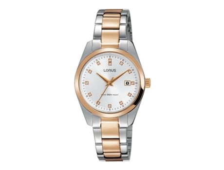 Relógio Mulher Lorus Woman 28,00 Mm Bracelete De Aço Cor Da Bracelete Bicolor Rose Gold À Prova De Água 5 Bar Lorus
