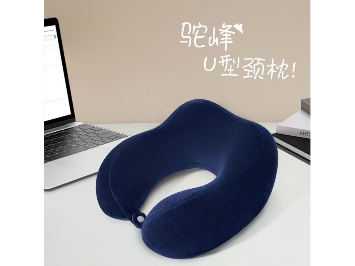 de Pescoço Portátil para o Verãoalmofada Super Macia em Formato de Corcova de Camelo Azul Marinho 30*28*14 Cm YUNZII