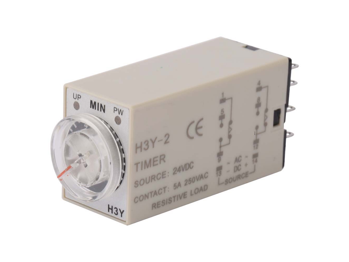 Relé Temporizador de Retardo de Alta Precisión H3y 2 8 Pines 24vdc (10m)