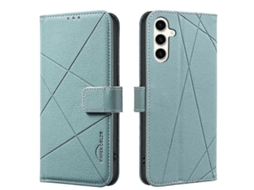 Capa De Couro Para Celular Com Padrão Geométrico Rfid
