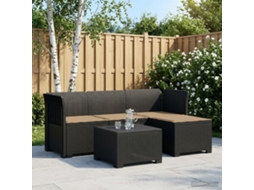 Vidaxl Sofá De Jardim Para 4 Pessoas Com Almofadas Estilo Rattan Pp