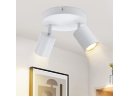 Foco De Teto Nettlife 2 Lâmpadas Pretas Gu10 Sala De Estar Moderna Luz De Teto Ajustável